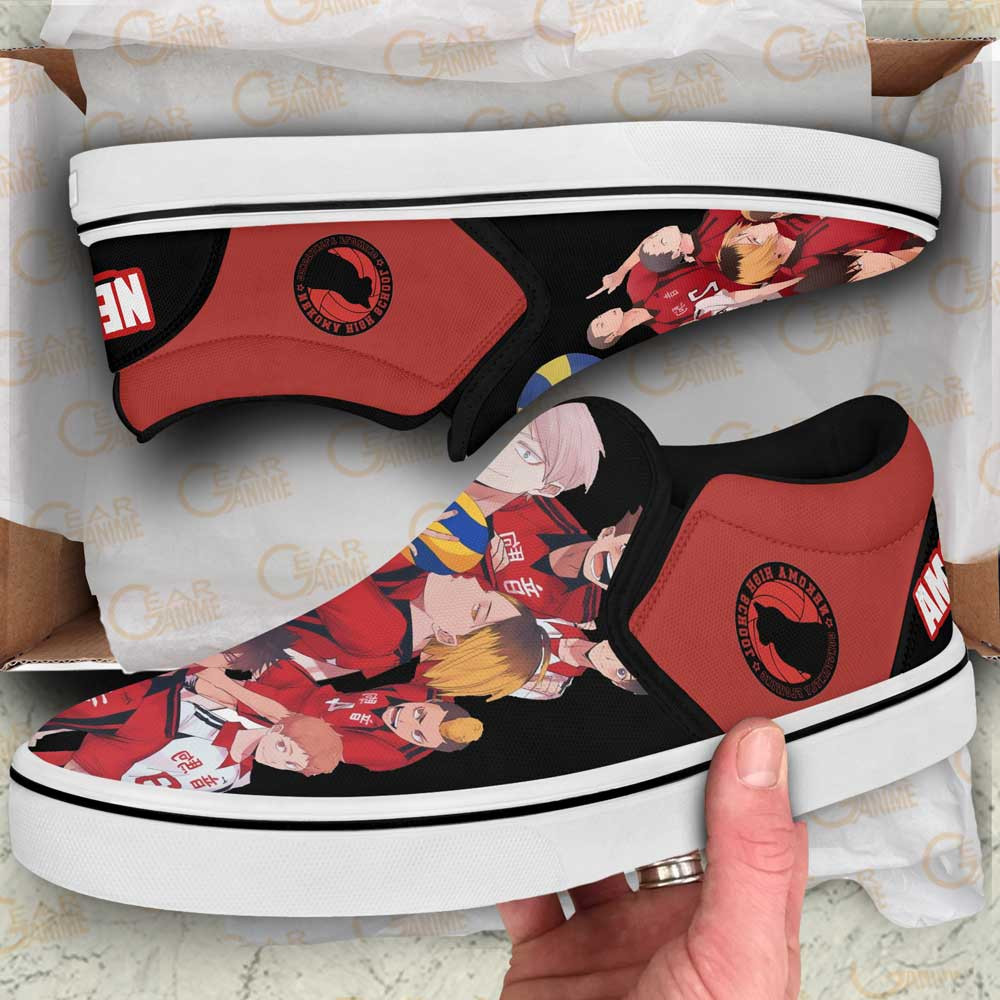 Nekoma Slip-On Shoes Canvas Custom Anime Haikyuu Shoes