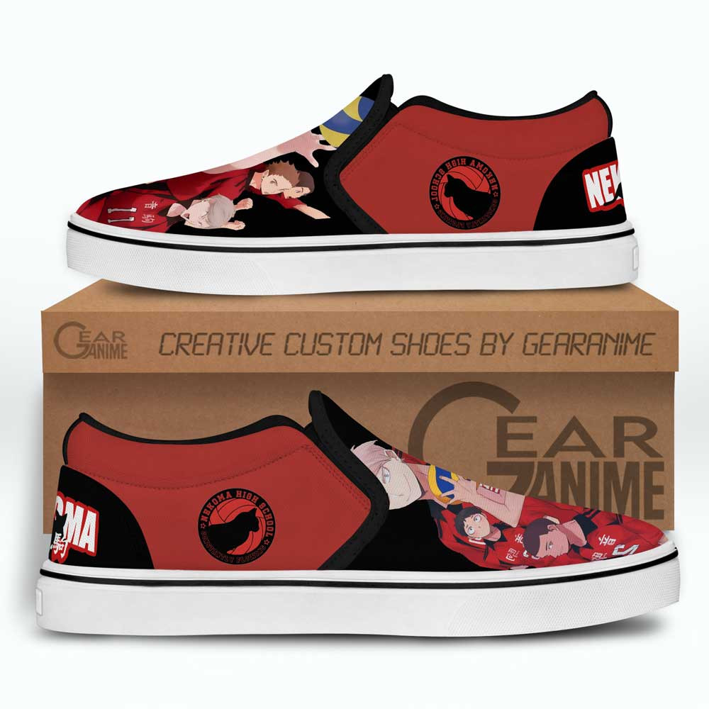 Nekoma Slip-On Shoes Canvas Custom Anime Haikyuu Shoes