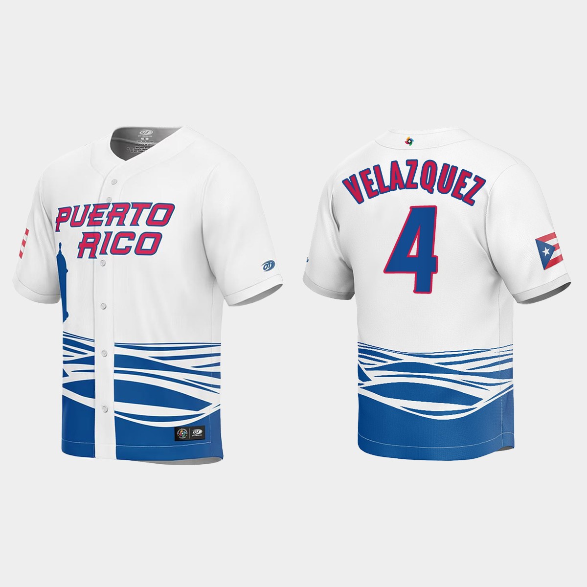 Nelson Velazquez Puerto Rico 2023 World Classic Jersey - White