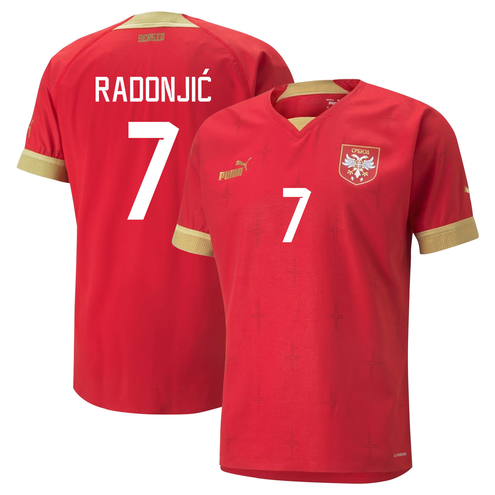 Nemanja Radonjic 7 – Serbia National Team Qatar World Cup 2022-23 Home Soccer Jersey