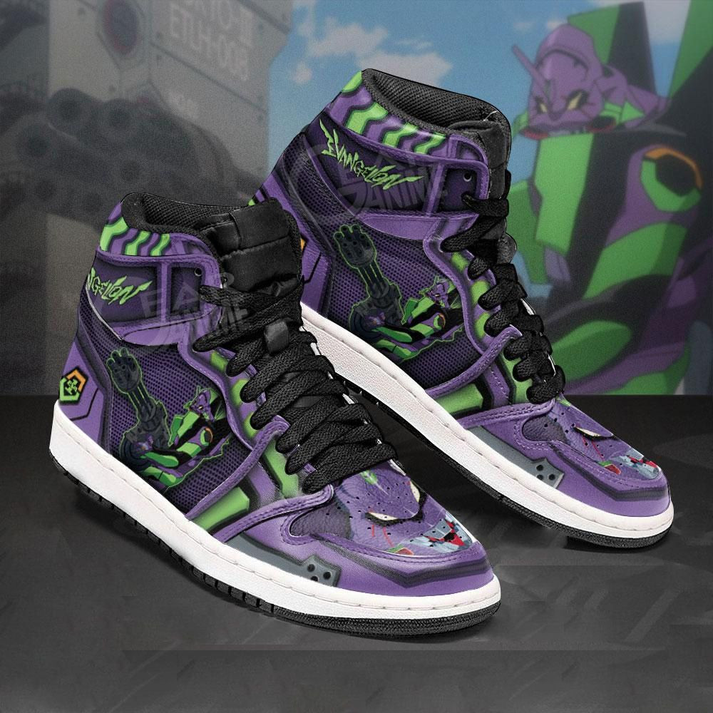 Neon Genesis Evangelion Unit-01 Anime 1 High Top Air Jordan Sneaker, Air Jordan Hightop