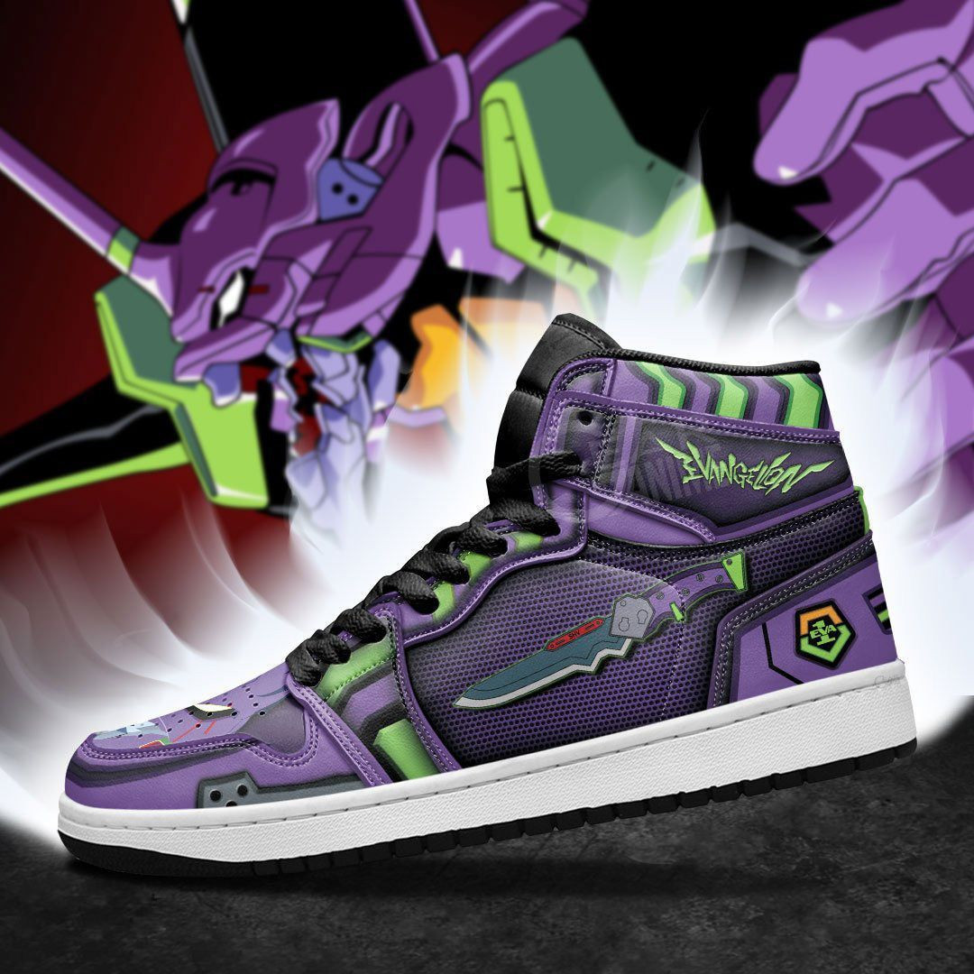 Neon Genesis Evangelion Unit-01 Anime 2 High Top Air Jordan Sneaker, Air Jordan Hightop
