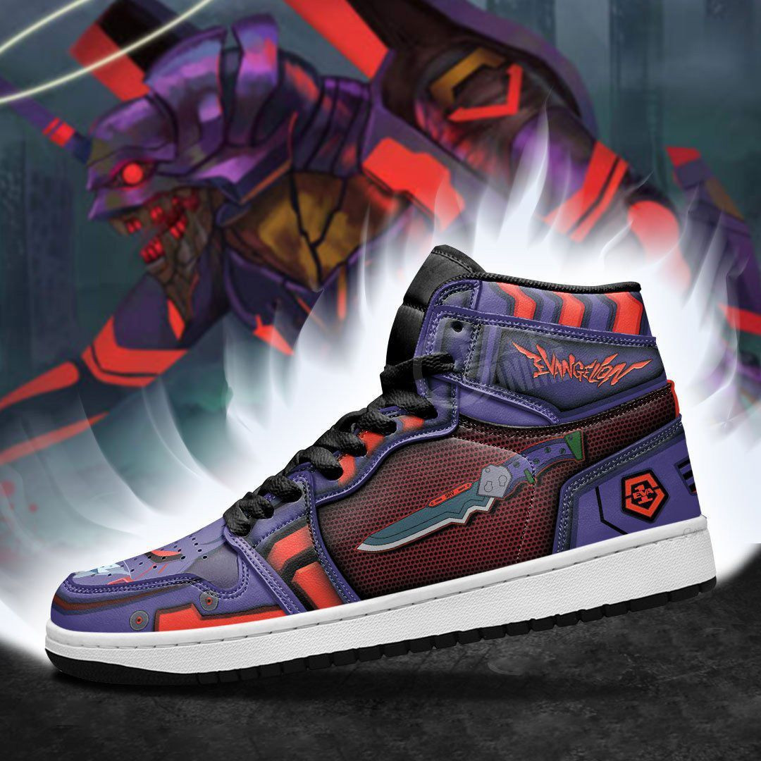 Neon Genesis Evangelion Unit-01 Anime 3 High Top Air Jordan Sneaker, Air Jordan Hightop