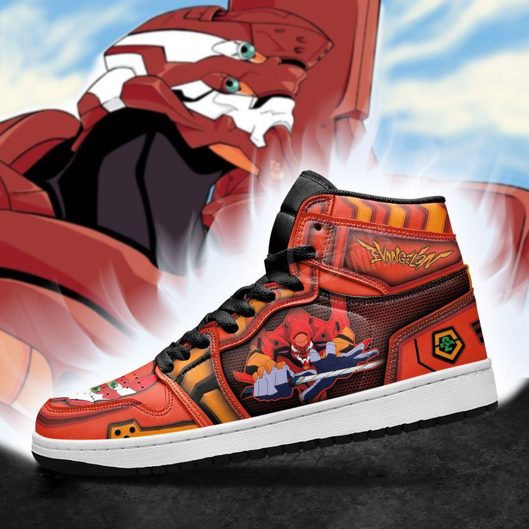 Neon Genesis Evangelion Unit-02 Anime 1 High Top Air Jordan Sneaker, Air Jordan Hightop