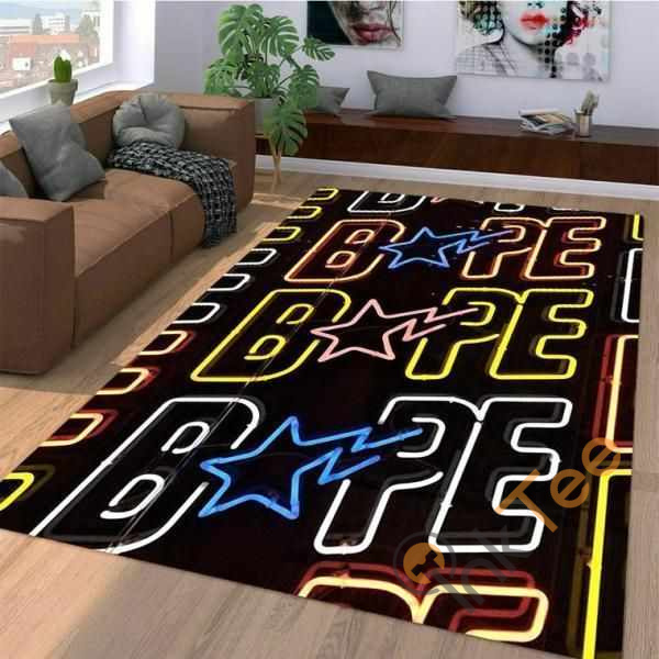Neon Light Bape Area Rectangle Rug