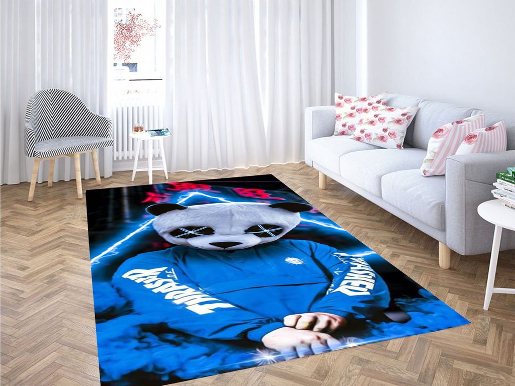 Neon Panda Wallpaper Living Room Modern Carpet Rectangle Rug