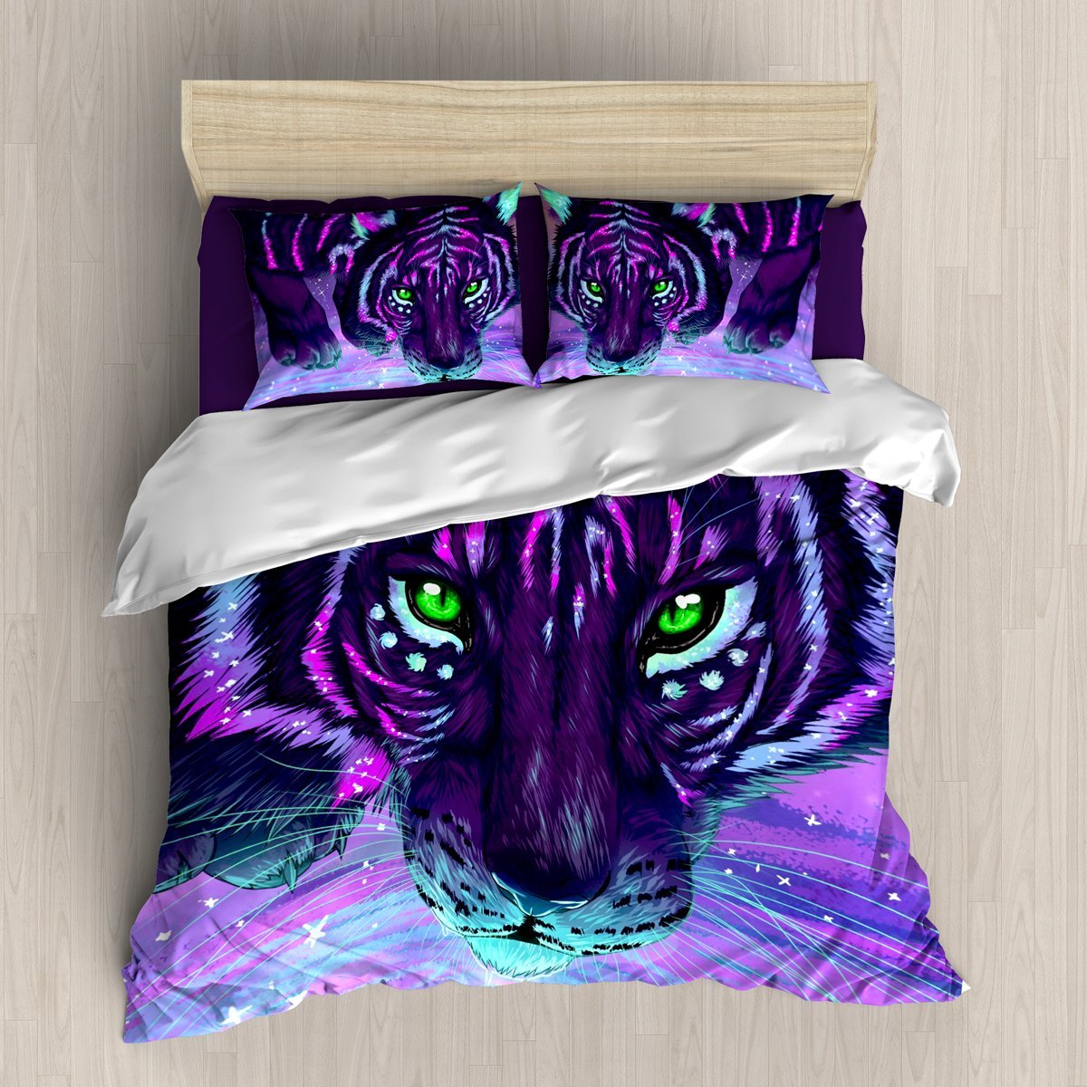 Neon Tiger 3D Customized Duvet Cover Bedding Set