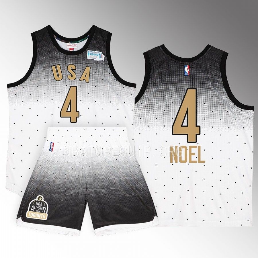 Nerlens Noel All-Star USA Jersey 2016 NBA Rising Stars White #4 Shorts Set
