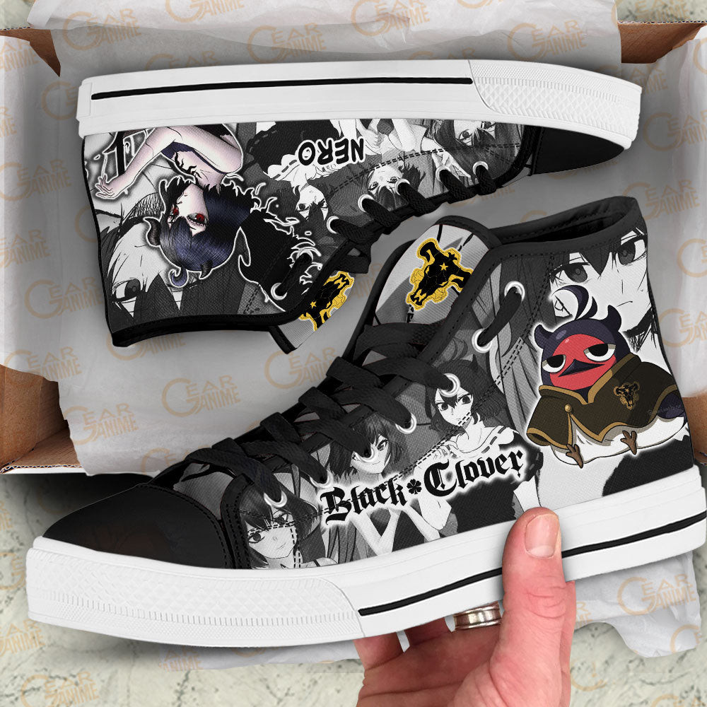 Nero High Top Shoes Custom Black Clover Anime Sneakers