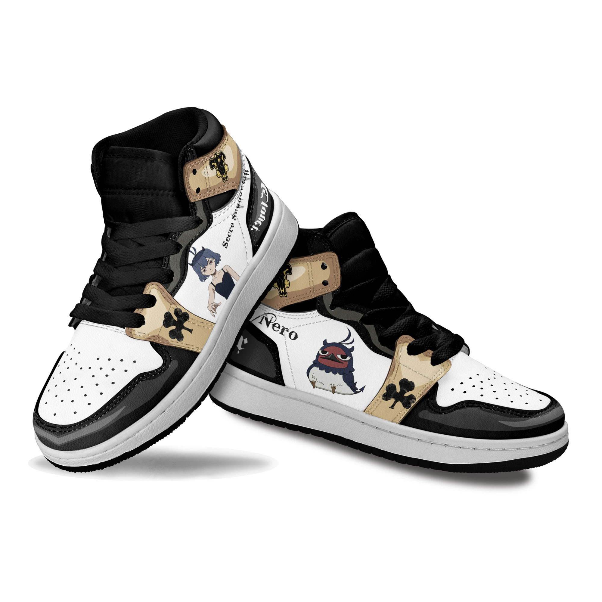 Nero Kids Sneakers Custom Black Clover Anime Shoes For Kids