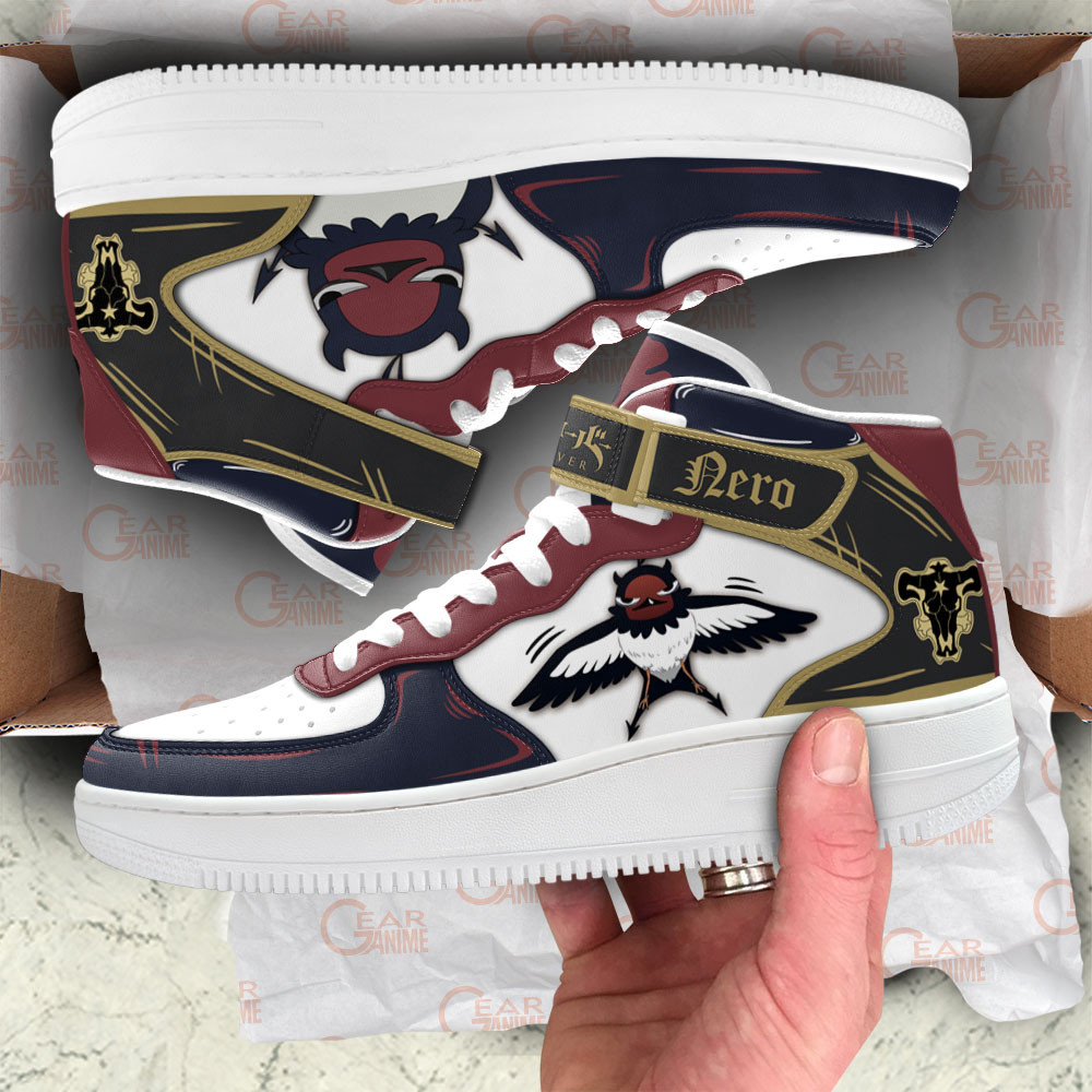Nero Sneakers Air Mid Custom Black Clover Anime Shoes