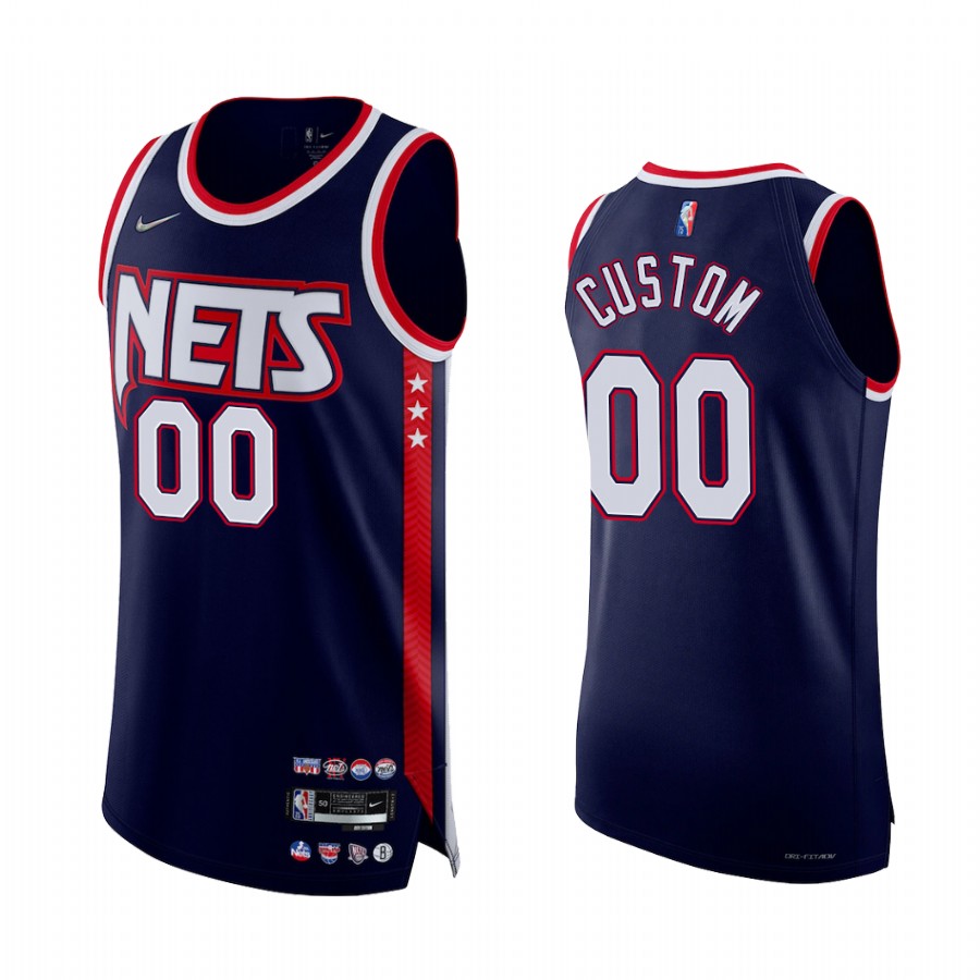 Nets #00 Custom Navy Jersey City Edition 2022