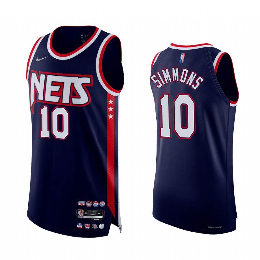 Nets #10 Ben Simmons Navy Jersey City Edition 2022