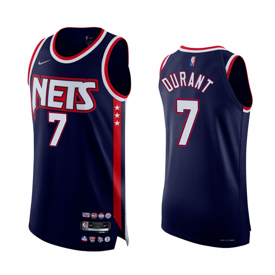 Nets #7 Kevin Durant Navy Jersey City Edition 2022