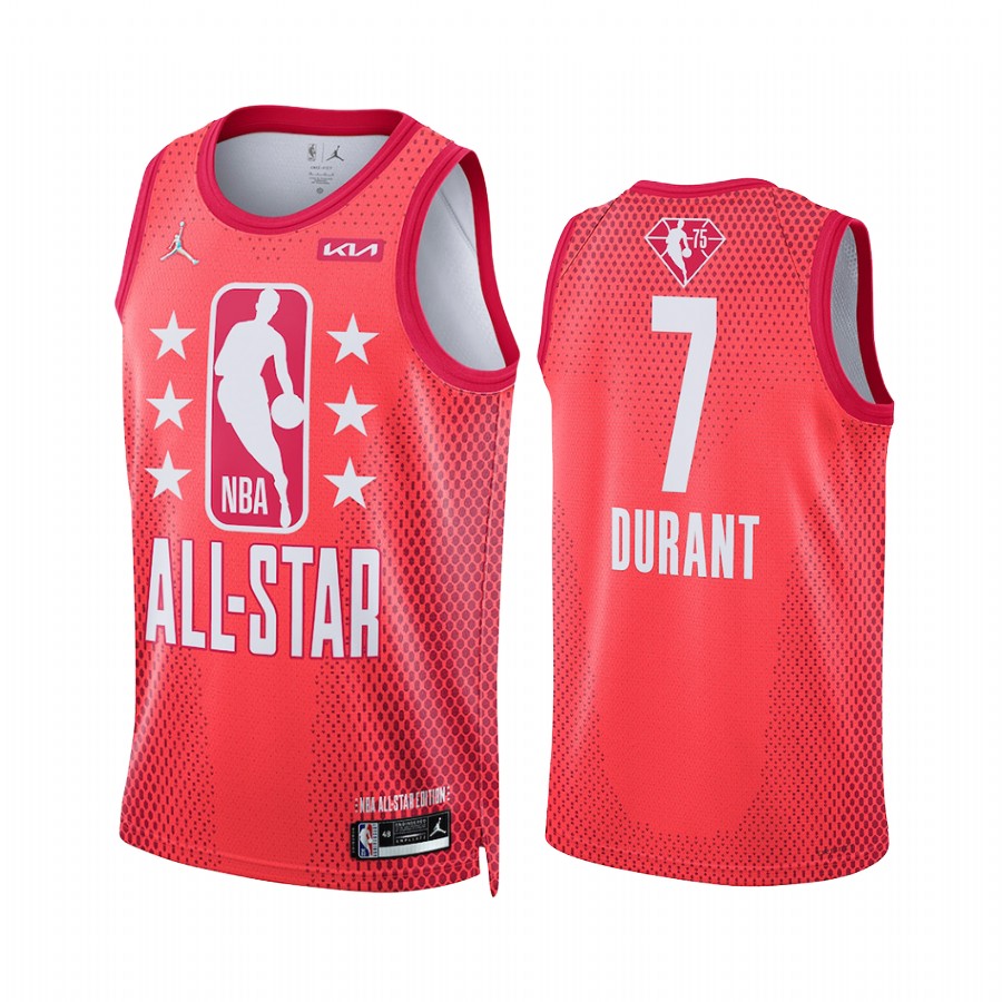Nets Keven Durant 2022 Cleveland All-Star Jersey Maroon 75th Patch Uniform