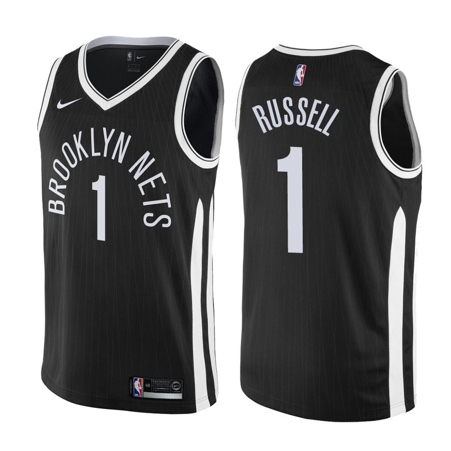 Nets Male D'Angelo Russell #1 City Edition Black Jersey