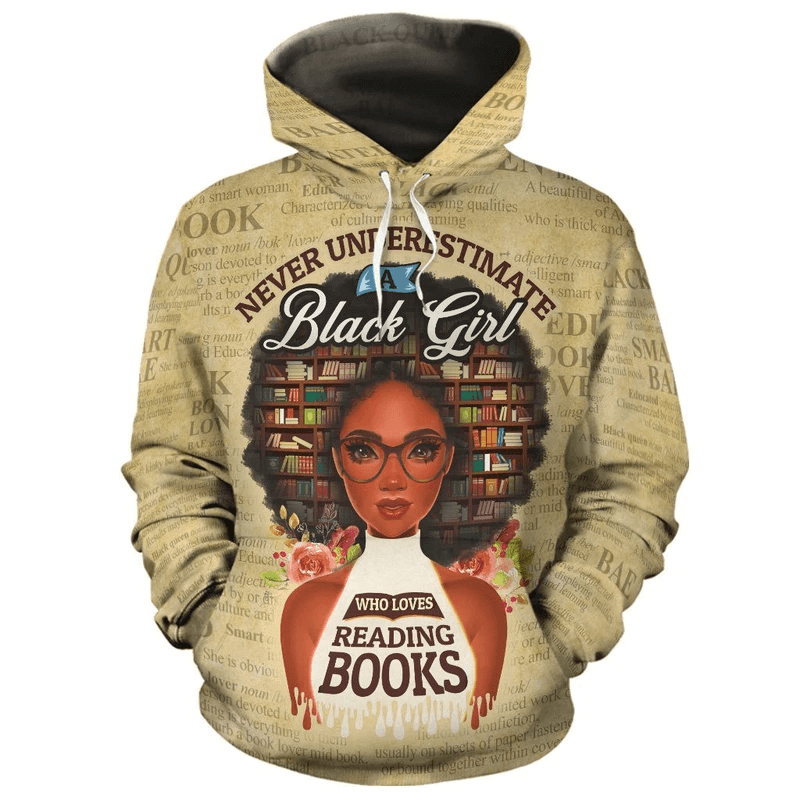 Never Underestimate A Book Lover Aop Hoodie