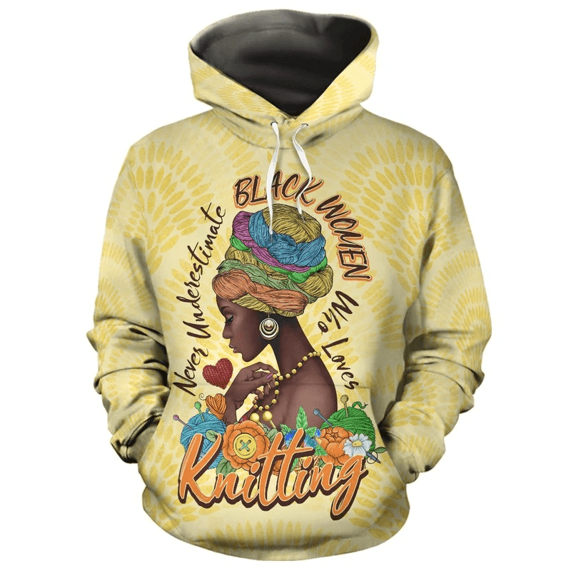 Never Underestimate Black Women Aop Hoodie