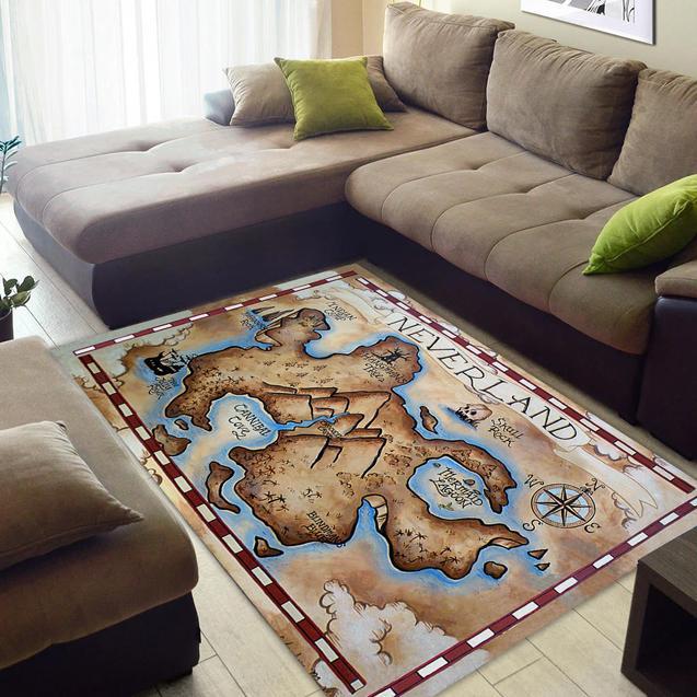 Neverland Map Area Rectangle Rug