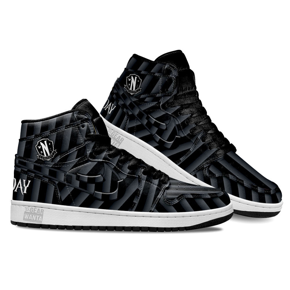 Nevermore Uniform Wednesday Addams JD Sneakers Shoes For Fans Sneakers, Air Jordan Hightop