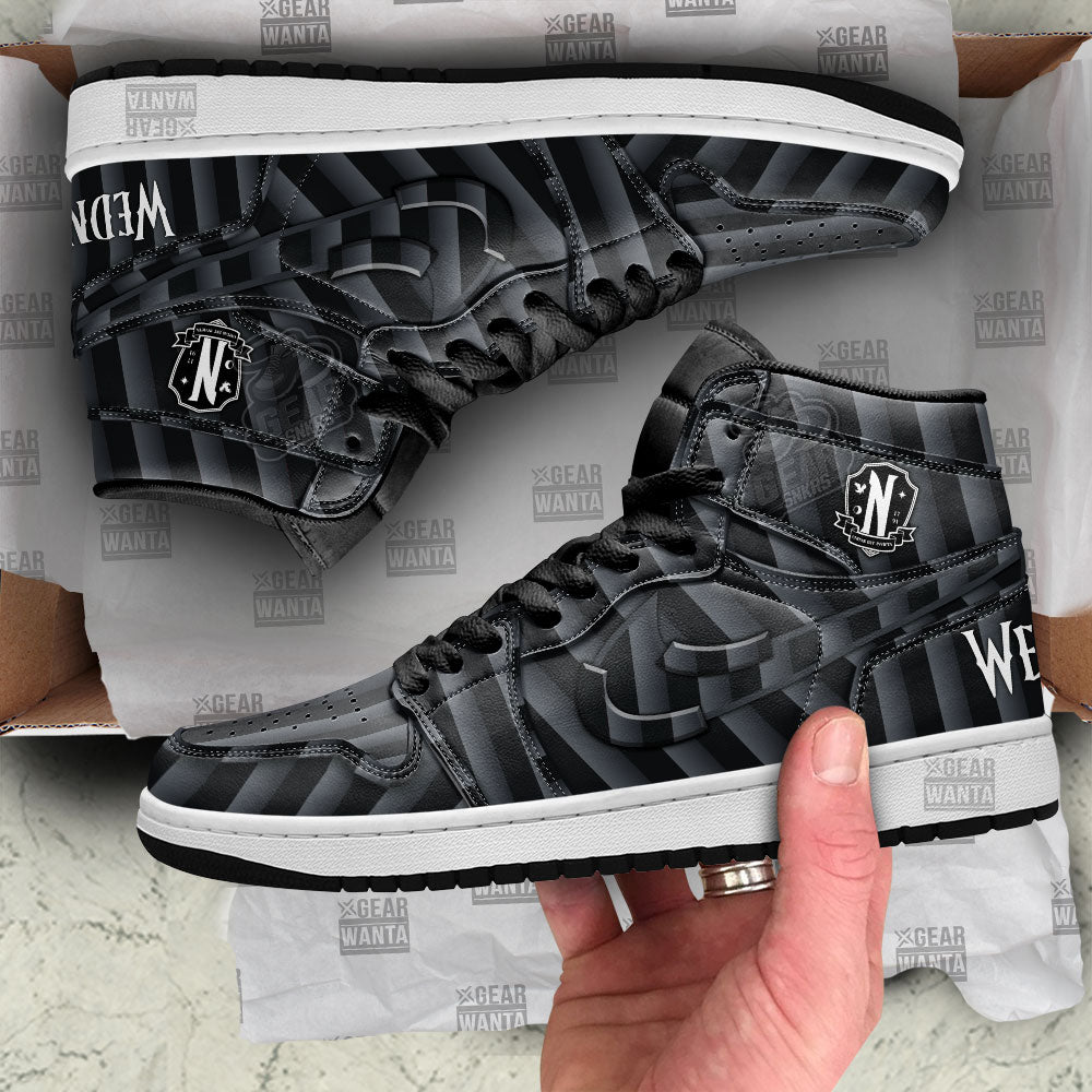 Nevermore Uniform Wednesday Addams JD Sneakers Shoes For Fans Sneakers, Air Jordan Hightop