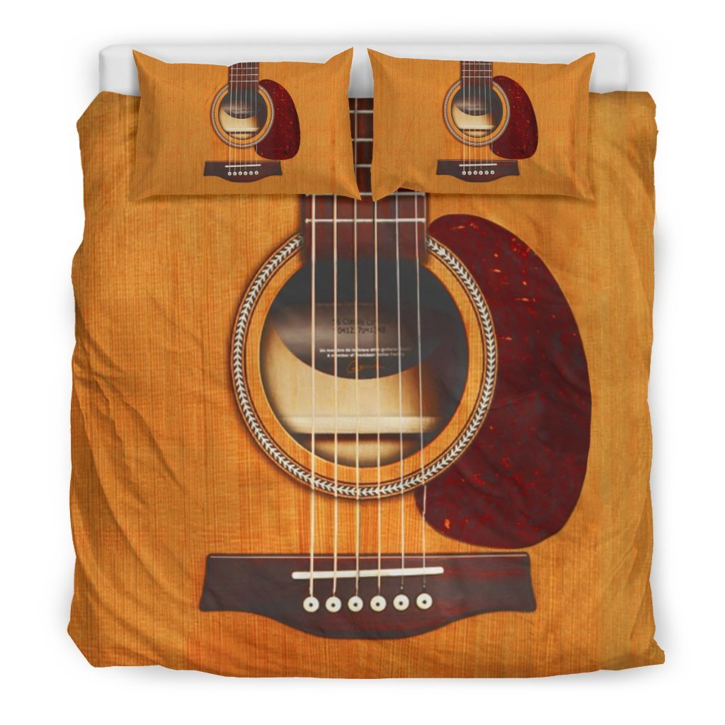 New! Wooden Guitar 3D Customized Duvet Cover Bedding Set