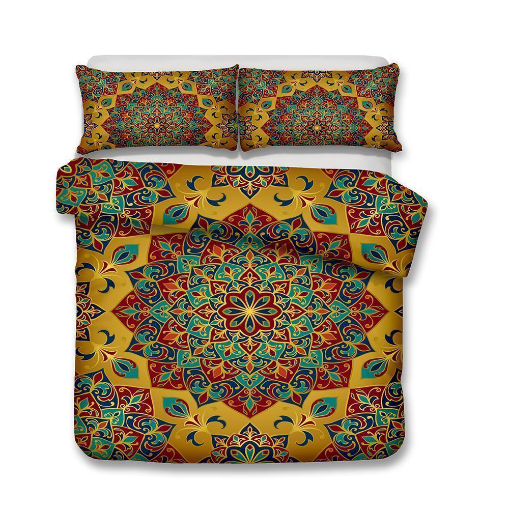 New Design Print Bohemia Green Theme Bohemian Boho Duvet Cover Bedding Set