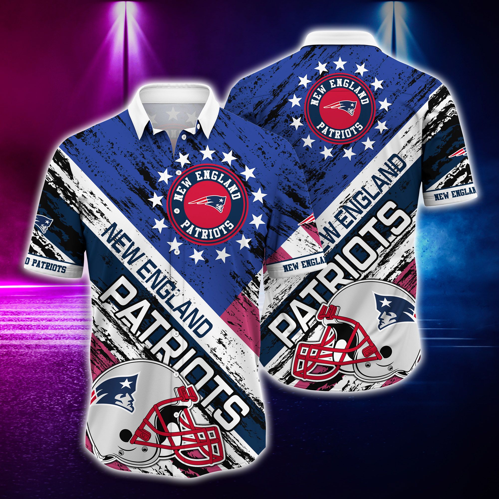 New England Patriots and rugby helmet Hawaiian Shirt