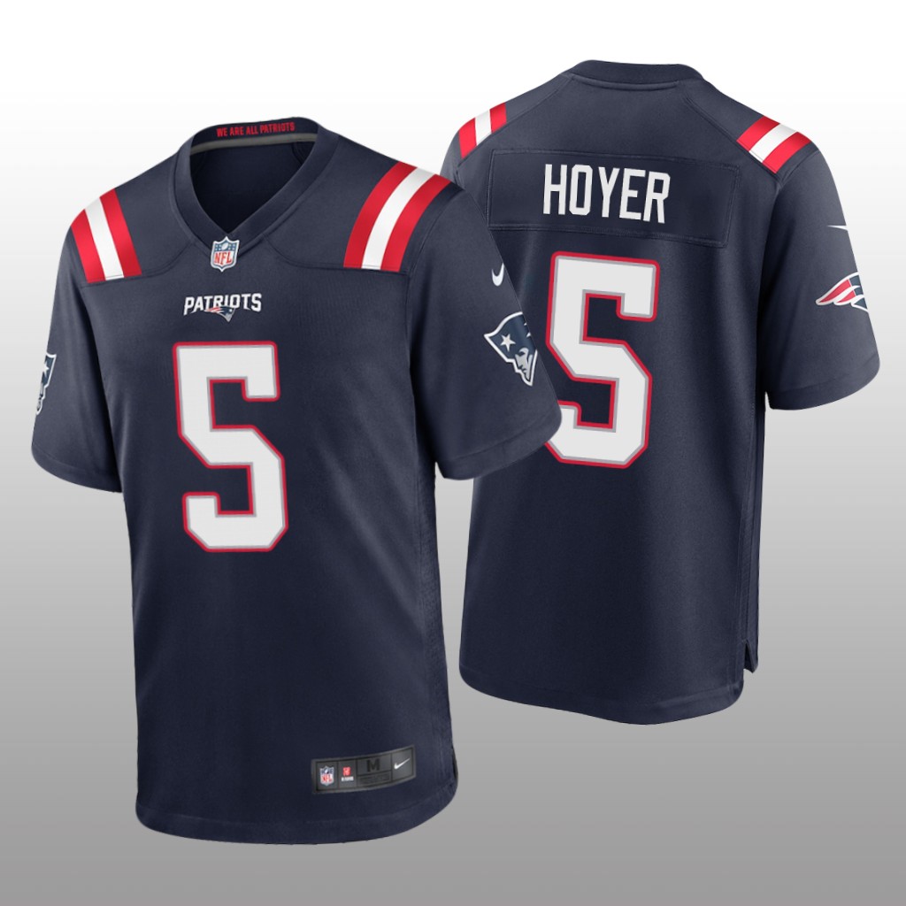 New England Patriots Brian Hoyer Navy Jersey Game - Men's