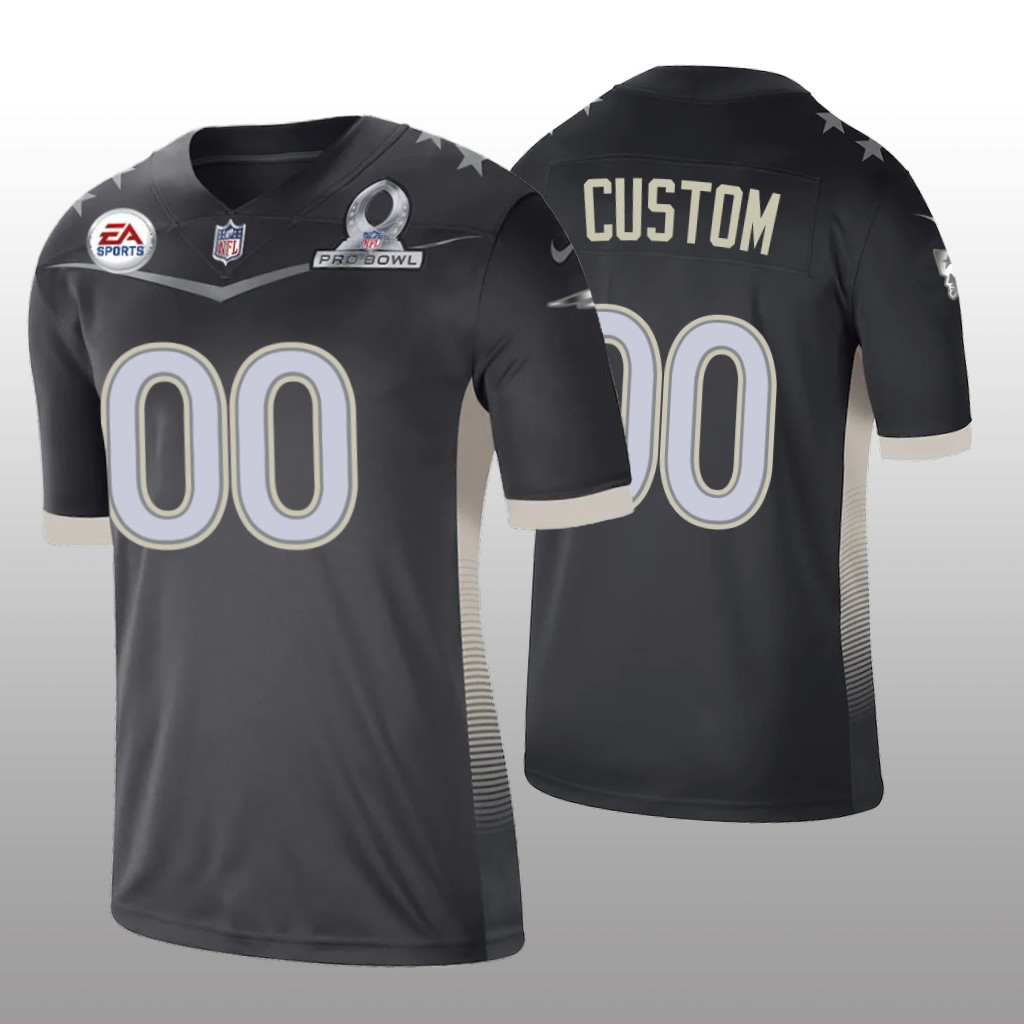 New England Patriots Custom Anthracite Jersey 2021 AFC Pro Bowl Game - Men's