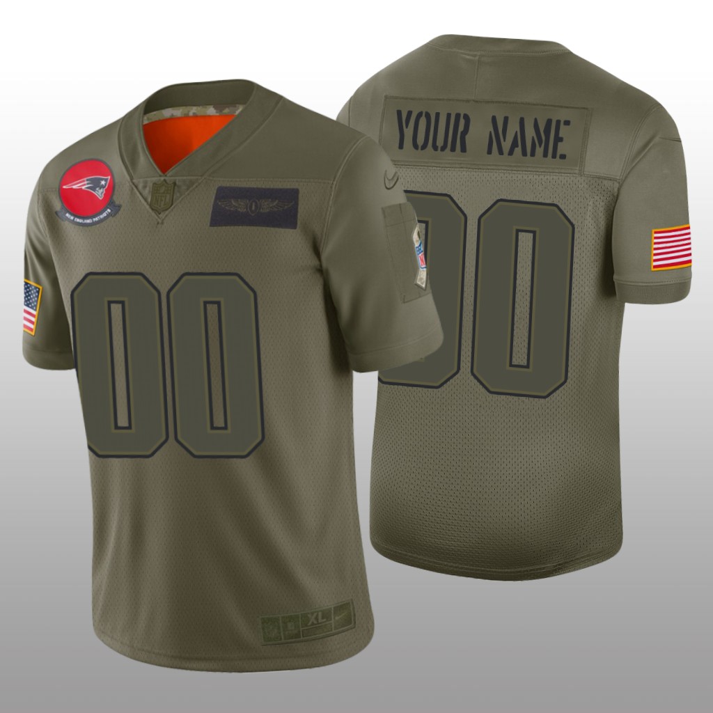 New England Patriots Custom Camo Limited Jersey 2019 Salute to Service - Men's