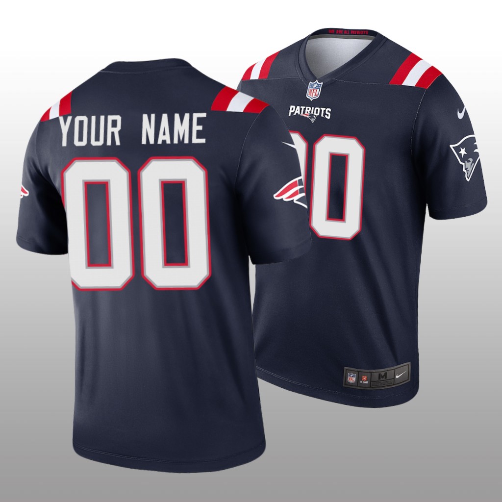 New England Patriots Custom Navy Jersey Legend - Men's