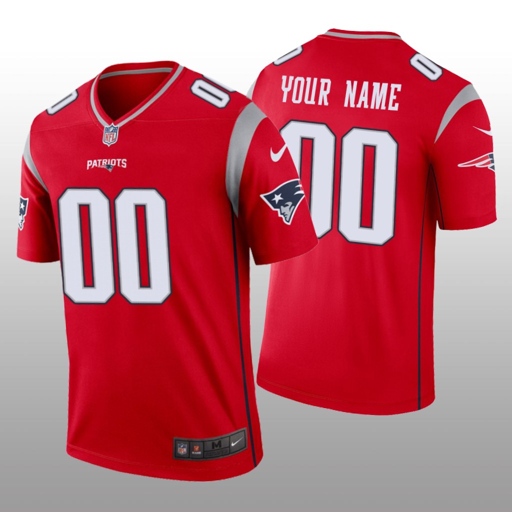 New England Patriots Custom Red Jersey Inverted Legend - Men's