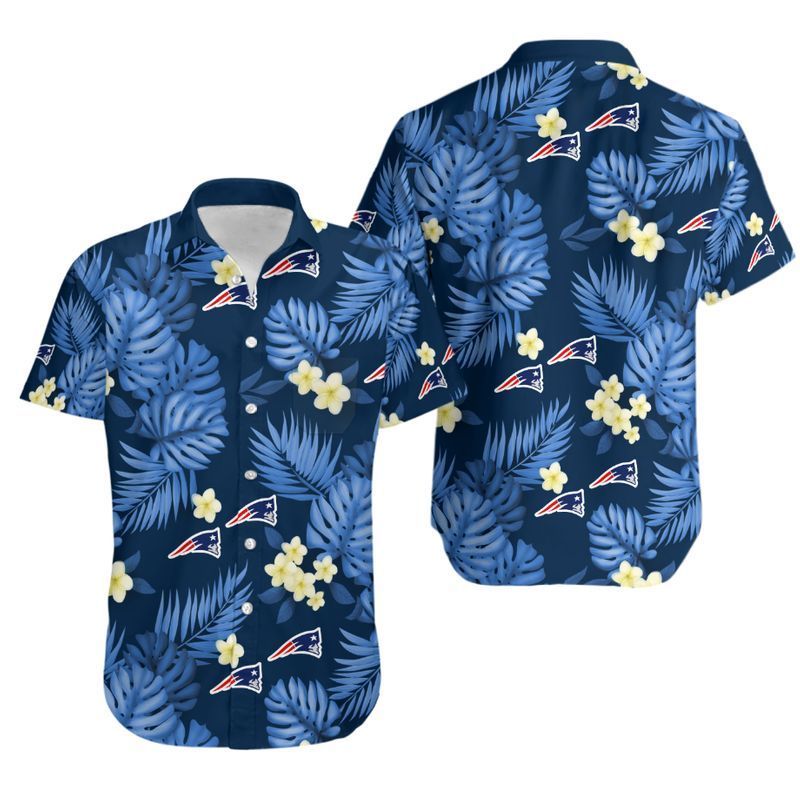 New England Patriots Floral and Flower Hawaiian Shirt