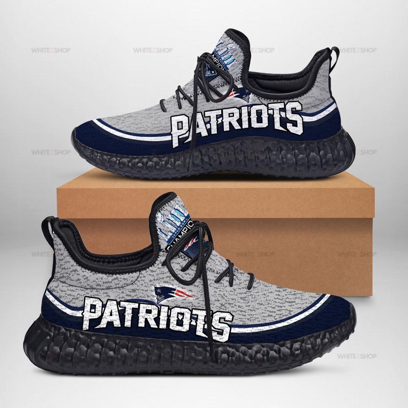 New England Patriots Grey Color Limited Edition Men’S And Women’S Black White Sole And Shoelaces Reze Shoes
