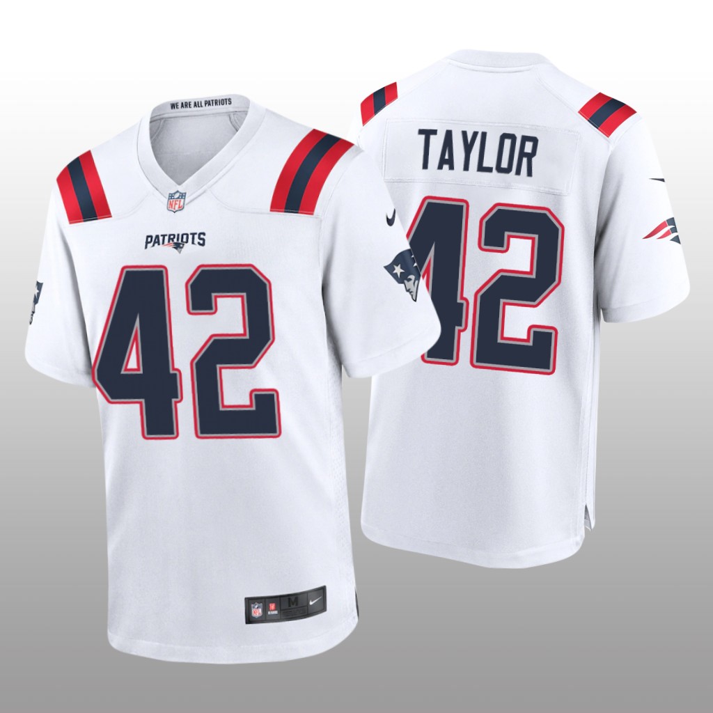 New England Patriots J.J. Taylor White Jersey Game - Men's