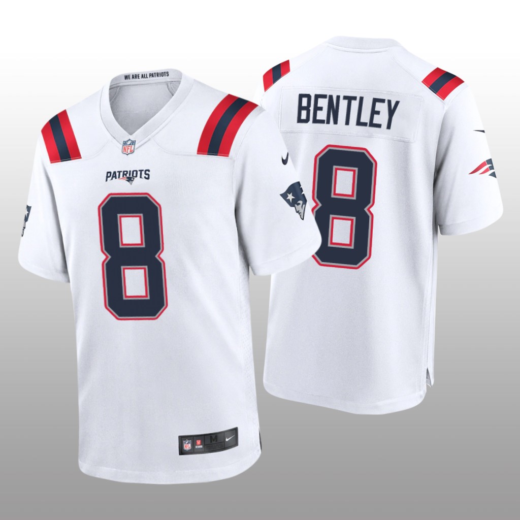 New England Patriots Ja'Whaun Bentley White Jersey Game - Men's