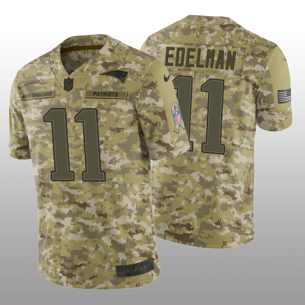New England Patriots Julian Edelman #11 Salute to Service Limited Jersey - Camo