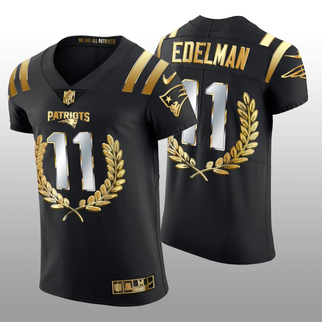 New England Patriots Julian Edelman Black Retired Player Golden Edition - Men's