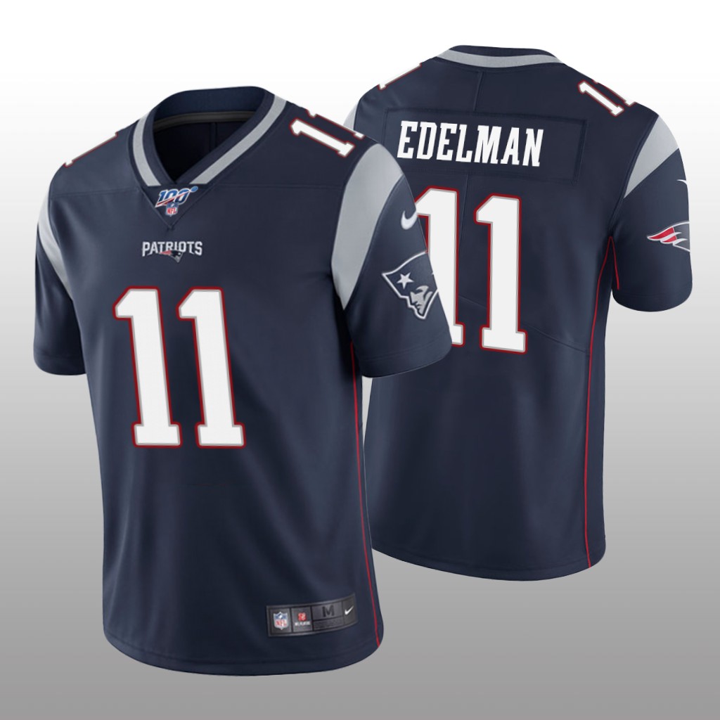 New England Patriots Julian Edelman Navy Vapor Limited Jersey 100th Season - Men's