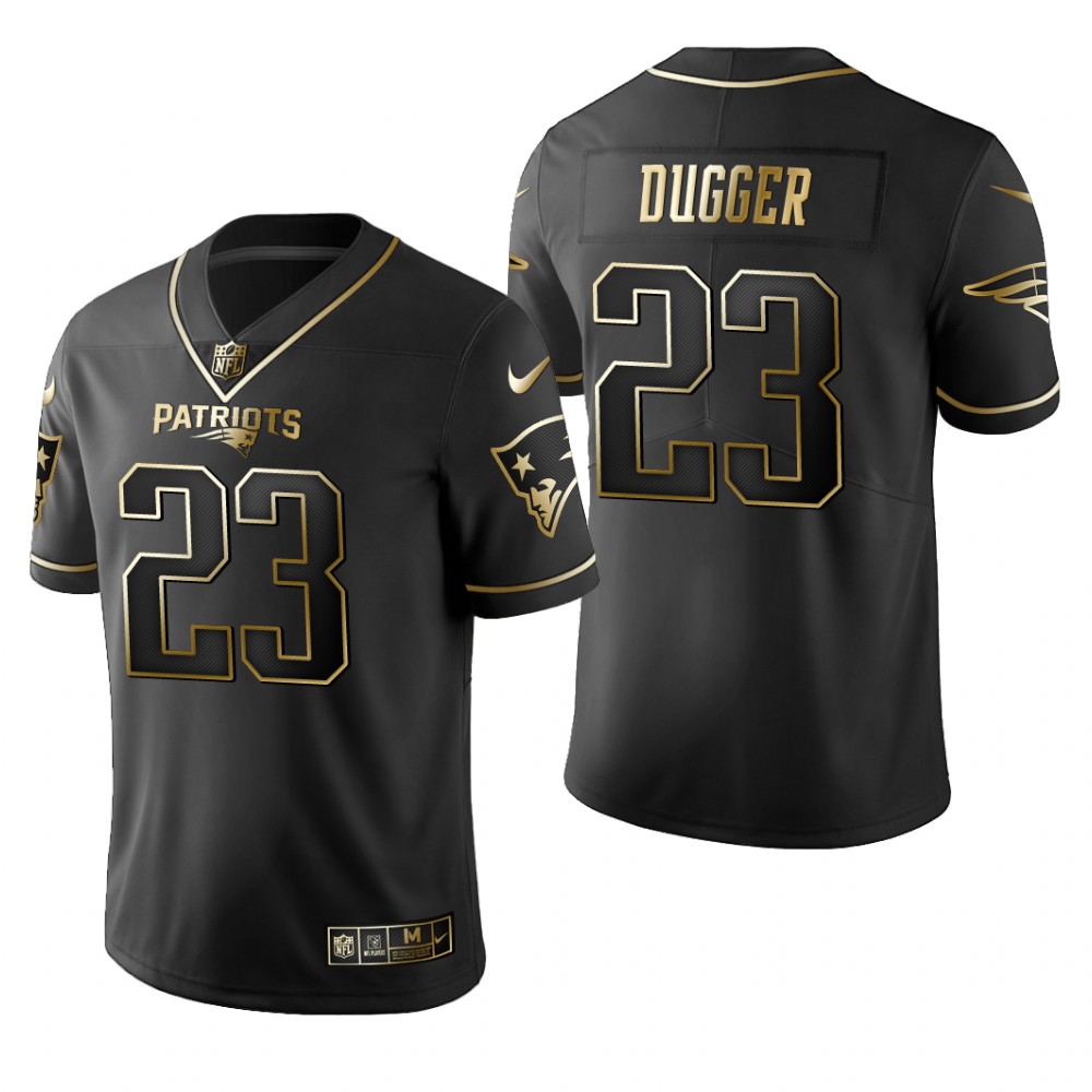 New England Patriots Kyle Dugger Black Jersey Golden Edition Men's