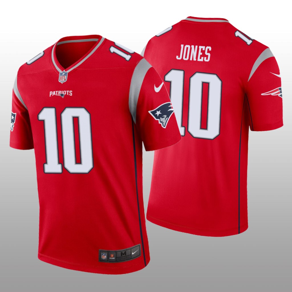 New England Patriots Mac Jones Red Jersey Inverted Legend - Men's
