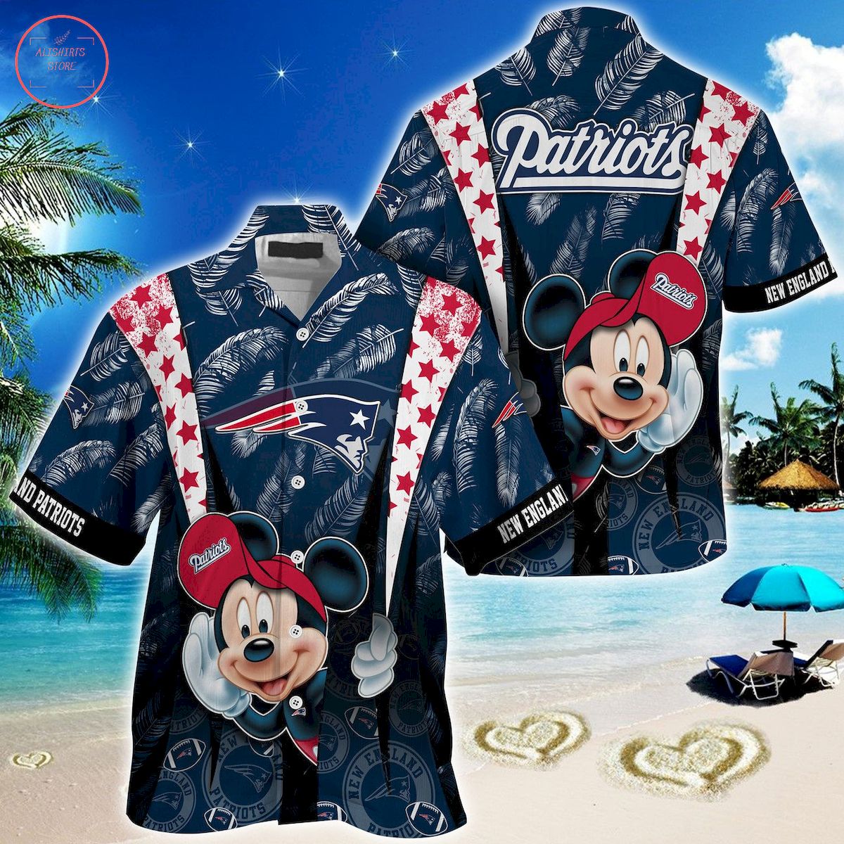 New England Patriots Mickey Mouse Ball Hawaiian Shirt