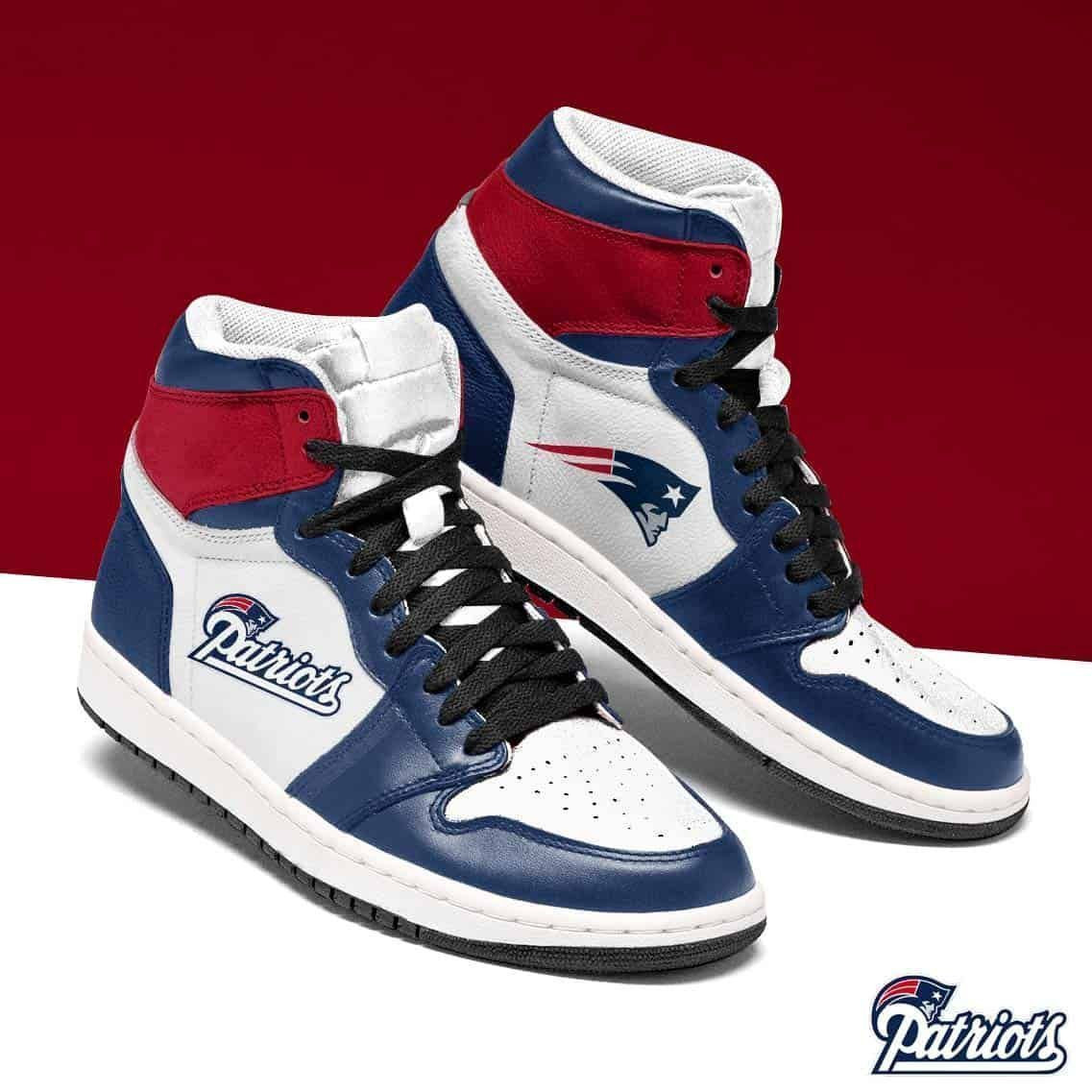 New England Patriots Nfl Men Sneaker Unique New England Patriots Shoes Sport Sneakers High Top Air Jordan Sneaker, Air Jordan Hightop