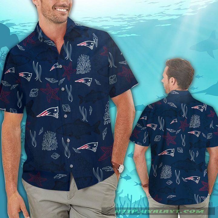 New England Patriots Ocean Fishes Hawaiian Shirt