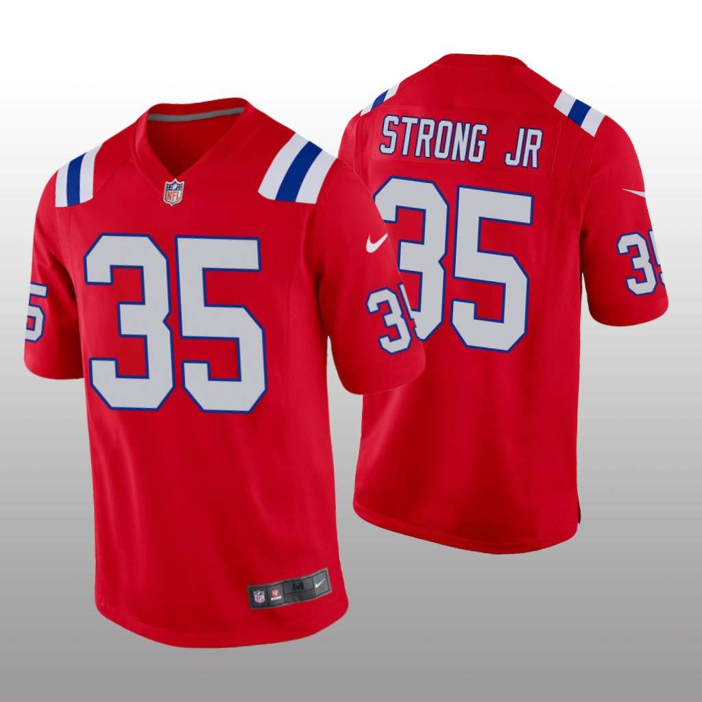 New England Patriots Pierre Strong Jr. Red Jersey Alternate Game - Men's