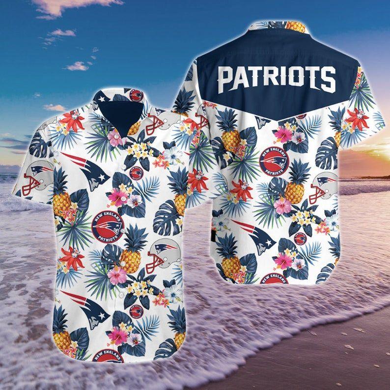 New England Patriots Pinneapple and Helmet Hawaiian Shirt