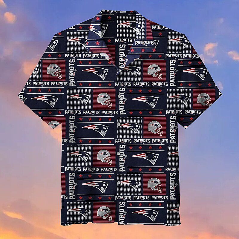 New England Patriots Plaid Polka Dot NFL – Premium Hawaiian Shirt – Gift For Sports Lovers