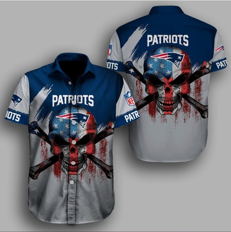 New England Patriots Skull Hawaiian Shirt NFL Football Team For Fans