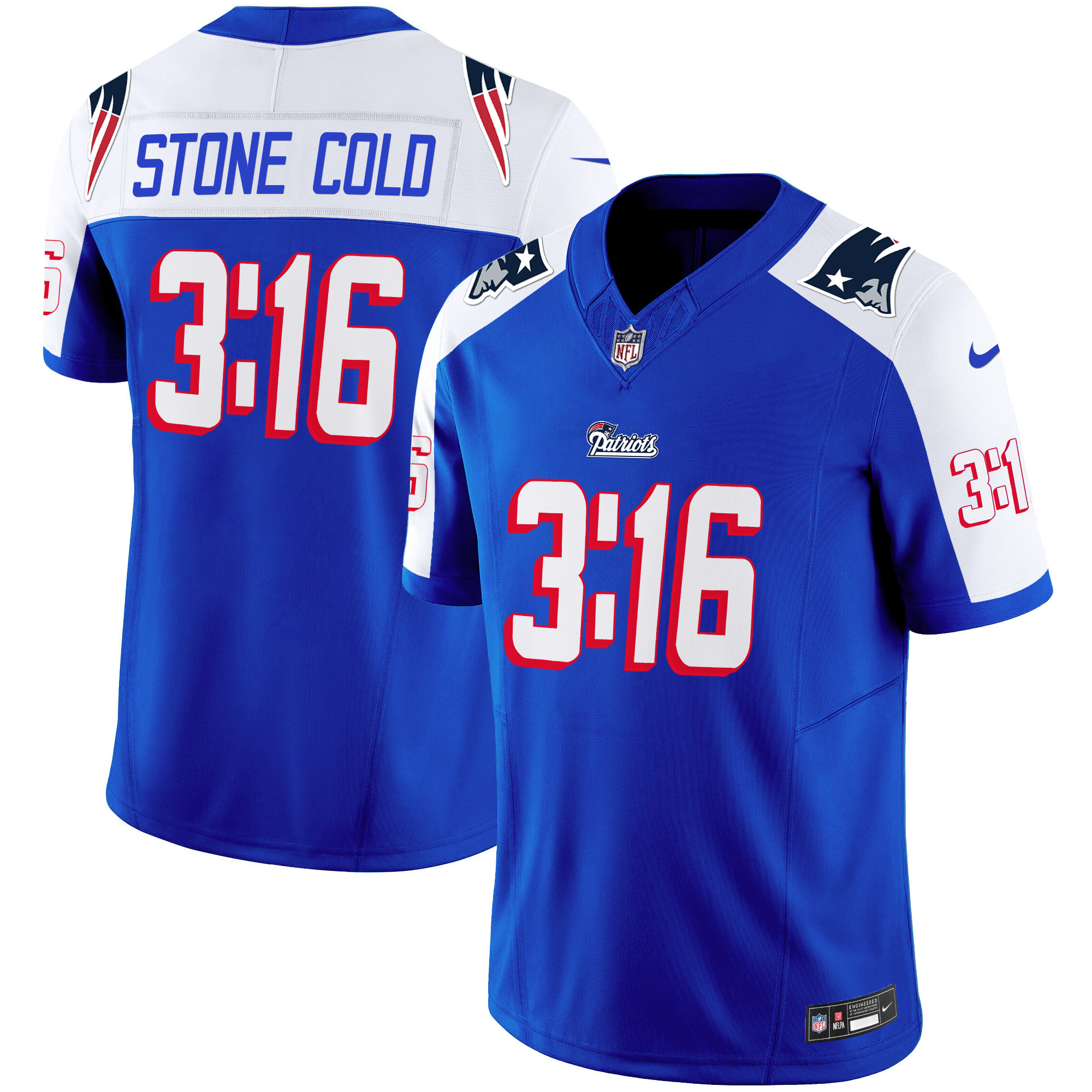 New England Patriots Stone Cold Steve Austin Alternate Jersey - All Stitched 
